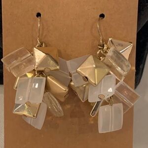 💐5/25 cluster square acrylic clear gold beads statement